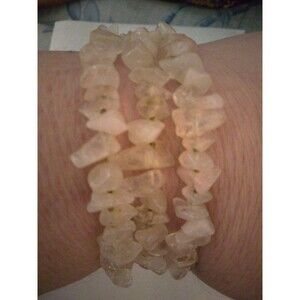 Pink Chip Memory Wire Bracelet